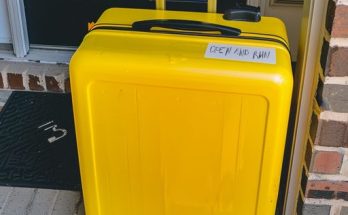 I Returned Home to Find a Big Yellow Suitcase on My Doorstep with a Note – When I Opened It,   I Went Pale